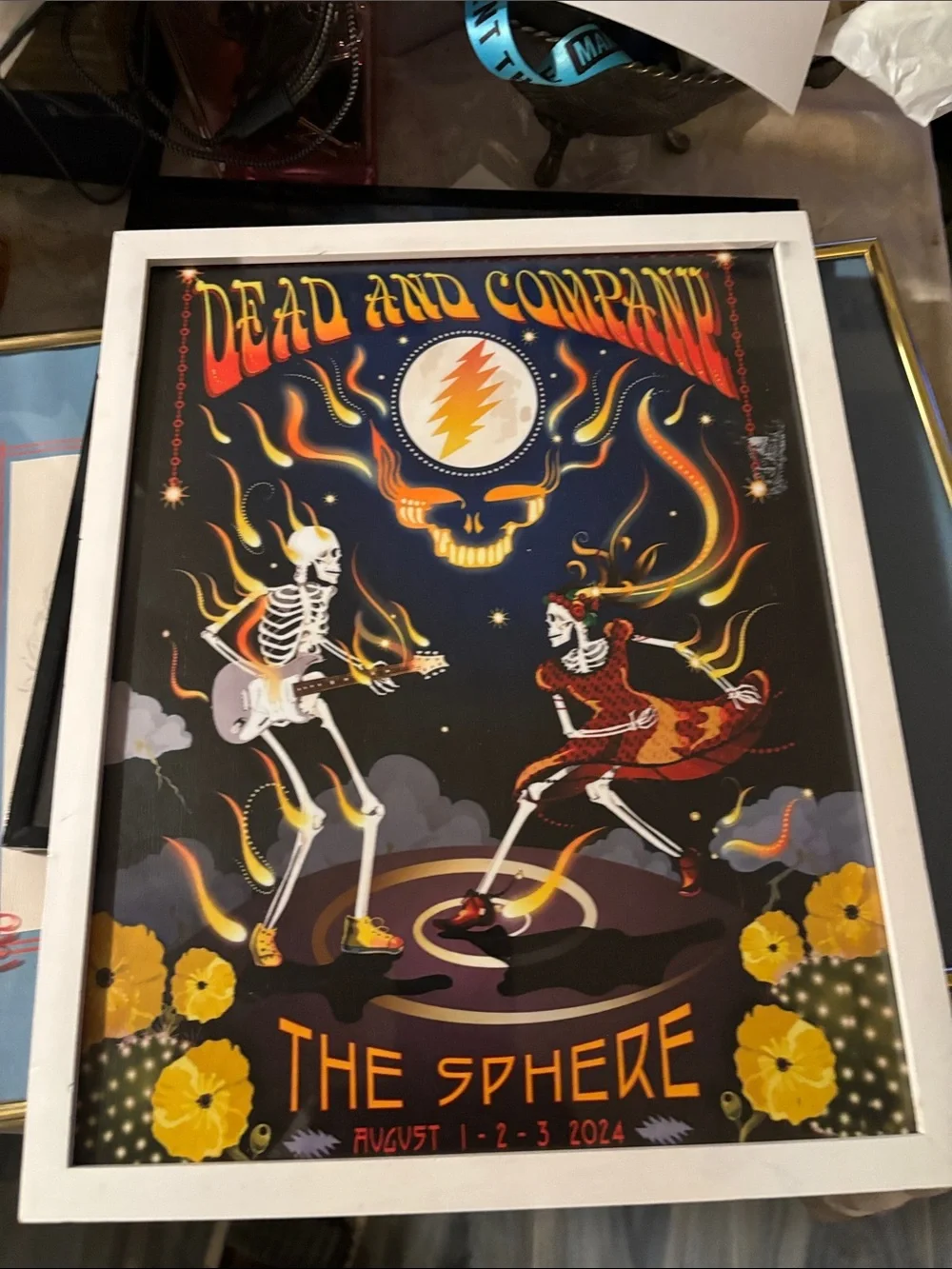 Framed Wall Art - Yellow & Black Concert Poster